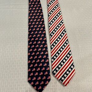 Men’s Patriotic Ties. One is the Stars and Stripes and one is the American Flag